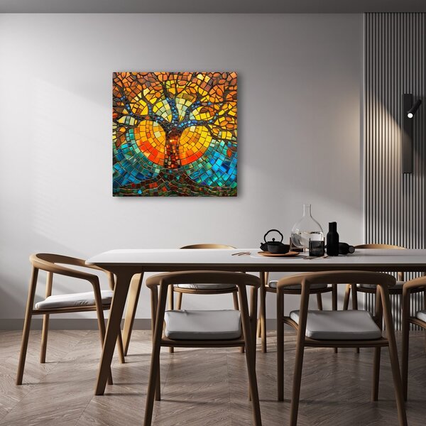 Quadro su tela – Albero della vita solare a mosaico