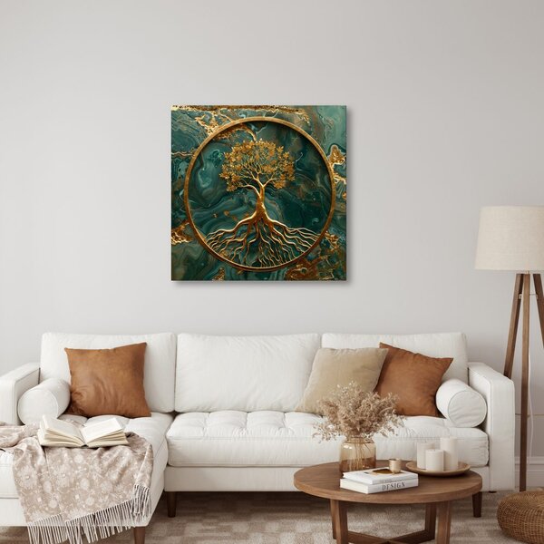 Quadro su tela – Albero della vita nel cerchio dell'eleganza