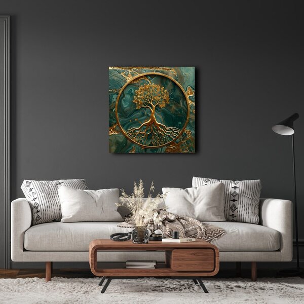 Quadro su tela – Albero della vita nel cerchio dell'eleganza