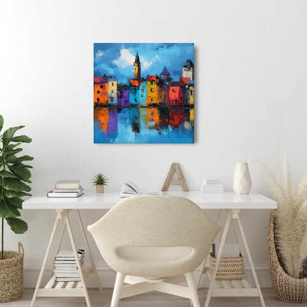 Quadro su tela – Riflessi urbani vivaci