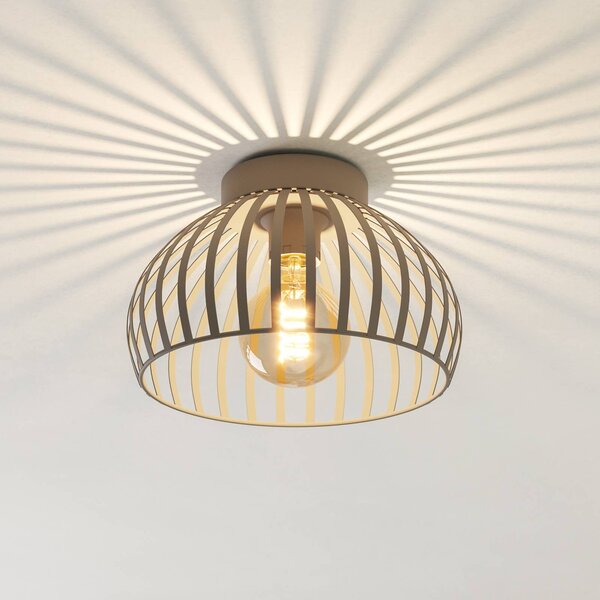 EGLO Plafoniera soffitto Mogano 3, dimmerabile, Crema / Ambra, Soggiorno / Sala da pranzo, Metallo, Moderno, Plafoniera
