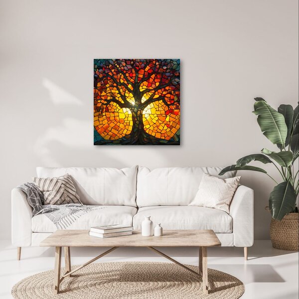 Quadro su tela – Albero della vita a vetrata