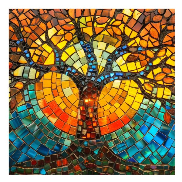 Quadro su tela – Albero della vita solare a mosaico