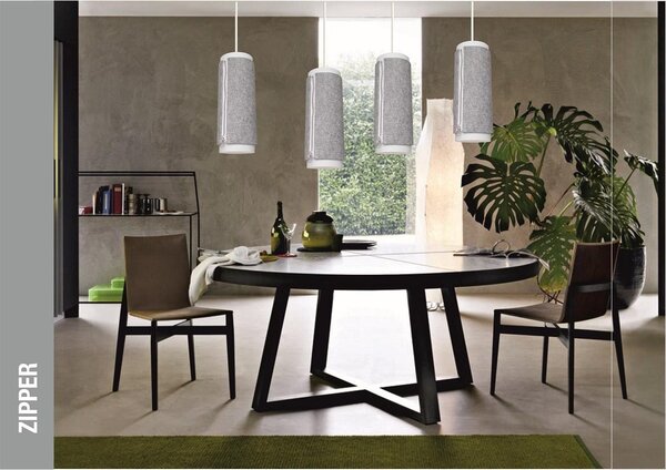 Lampada a sospensione Padiro, 15,5 x 15,5 x 40,6 cm - grigio - Polipropilene con rivestimento in feltro - Rivestimento in feltro con cerniera decorativa - Attacco E27