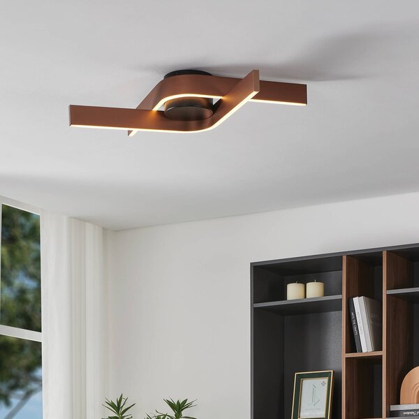 EGLO Plafoniera LED intelligente Folcino-Z, color bronzo, 64 cm, CCT dimmerabile, Bronzo / Ottone antico, Soggiorno / Sala da pranzo, Metallo, Moderno, Plafoniera