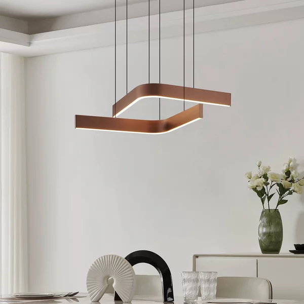 EGLO Lampada LED a sospensione Smart Folcino-Z, color bronzo, 64 cm, CCT dimmerabile, Bronzo / Ottone antico, Soggiorno / Sala da pranzo, Metallo, Moderno, Lampada a sospensione