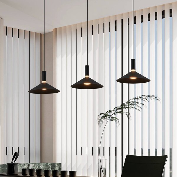 EGLO Lampada a sospensione Smart Conomavilla-Z, nera 92 cm 3 luci CCT RGB dimmerabile, Nero, Soggiorno / Sala da pranzo, Metallo, Moderno, Lampada a sospensione