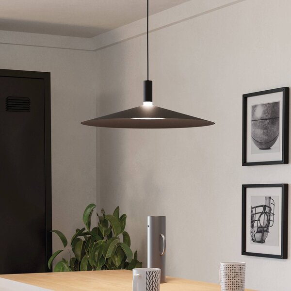 EGLO Lampada LED a sospensione Smart Conomavilla-Z, nera, Ø 45 cm CCT RGB dimmerabile, Nero, Soggiorno / Sala da pranzo, Metallo, Moderno, Lampada a sospensione