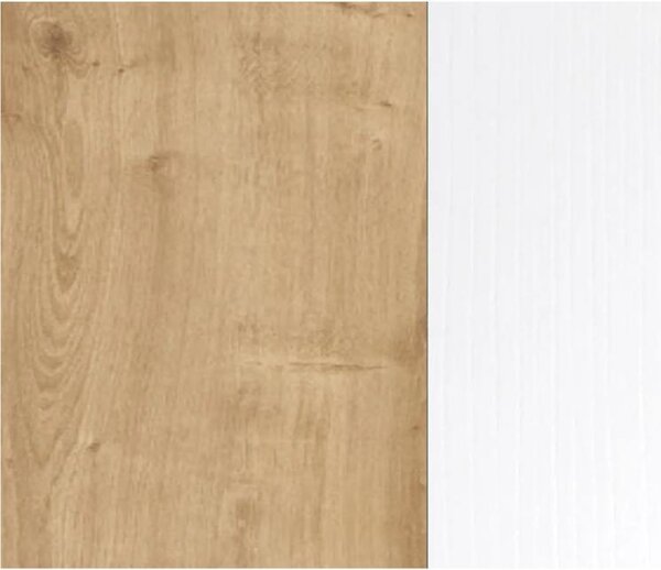 DecHome Parete Attrezzata Moderna Mobile TV + 2 Mobili a Parete + 2 Mensole Dimensioni 260x42x220 cm colore Rovere/Bianco - Kombat