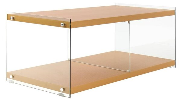 Padiro - Mobile TV - 120 x 60 x 45 cm - Oro - MDF e vetro temperato - con vano portaoggetti