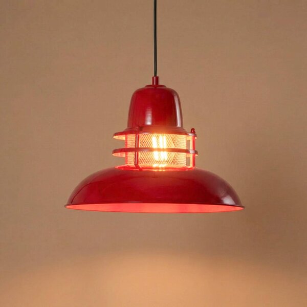 Lampada a sospensione Lorenz ROYALTECH, dimmerabile, Rosso, Soggiorno / Sala da pranzo, Metallo, Vintage, Lampada a sospensione