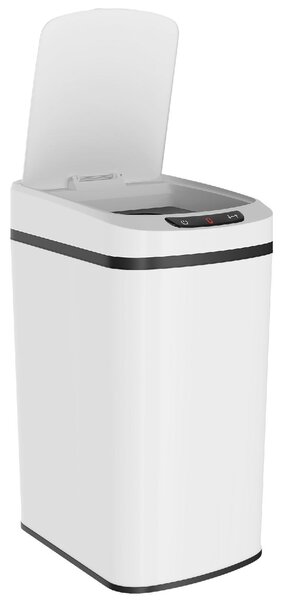 DecHome Pattumiera 12L a Infrarossi con Secchio Rimovibile in Acciaio Inox, ABS e PP 28x22x41 cm colore Bianco