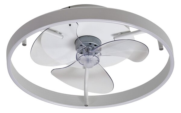 Ventilatore da soffitto LED Momitu, bianco, alluminio, Ø 50 cm - Lindby Lindby, Momitu, dimmerabile, Bianco, Soggiorno, Alluminio, Moderno