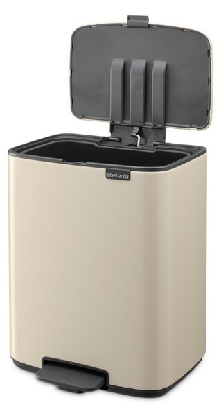 Cestino per la spazzatura beige in acciaio con pedale 12 l Bo – Brabantia