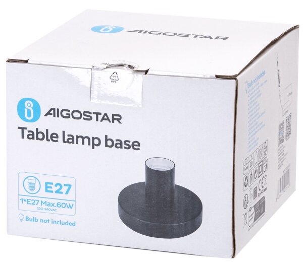 Aigostar - Lampada da tavolo 1xE27/60W/230V nero