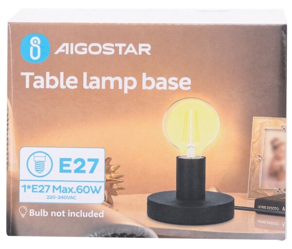 Aigostar - Lampada da tavolo 1xE27/60W/230V nero