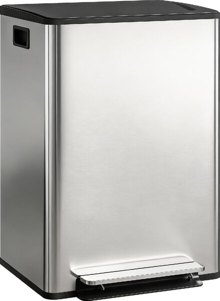 DecHome Pattumiera a Pedale con 2 Scomparti da 30L Coperchio Ammortizzato e Secchi Rimovibili Acciaio Inox colore Argento - W785SR