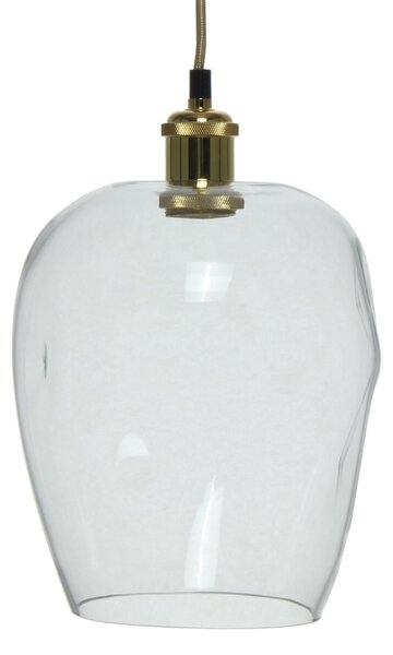 Lampada a sospensione Padiro, 22 x 22 x 34 cm - trasparente - vetro - vetro arrotondato con parte inferiore aperta - attacco E27