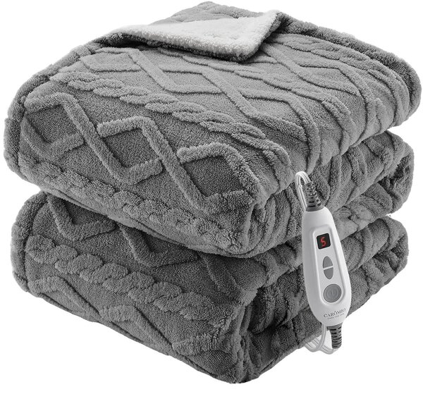 Coperta elettrica, 6 livelli di riscaldamento, spegnimento automatico, colore grigio