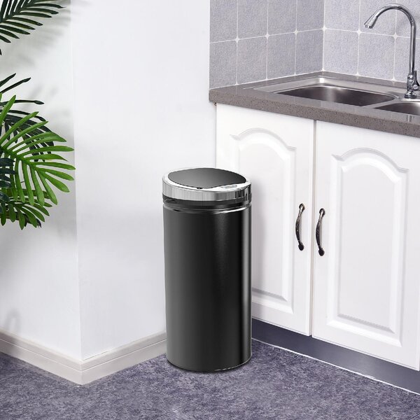 DecHome Pattumiera Automatica da 42L con Sensore a Infrarossi in Acciaio e Plastica 30.5x30.5x68 cm - F92145