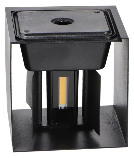 Applique Led cubo da parete 12W Doppia emissione Nero IP54 CCT temperatura colore regolabile M LEDME