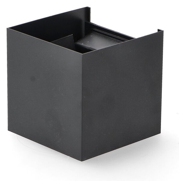 Applique Led cubo da parete 12W Doppia emissione Nero IP54 CCT temperatura colore regolabile M LEDME