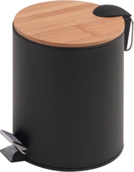 GEDY Pattumiera Bagno 5 Litri a Pedale con Coperchio 20,5x26,5h cm colore Nero Kenta - 1409 41