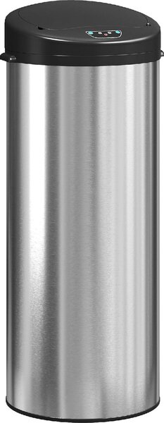 DecHome Pattumiera da 55L con Sensore per Apertura Automatica e Chiusura Ammortizzata 32x30x72.5 cm colore Argento - SRZ467
