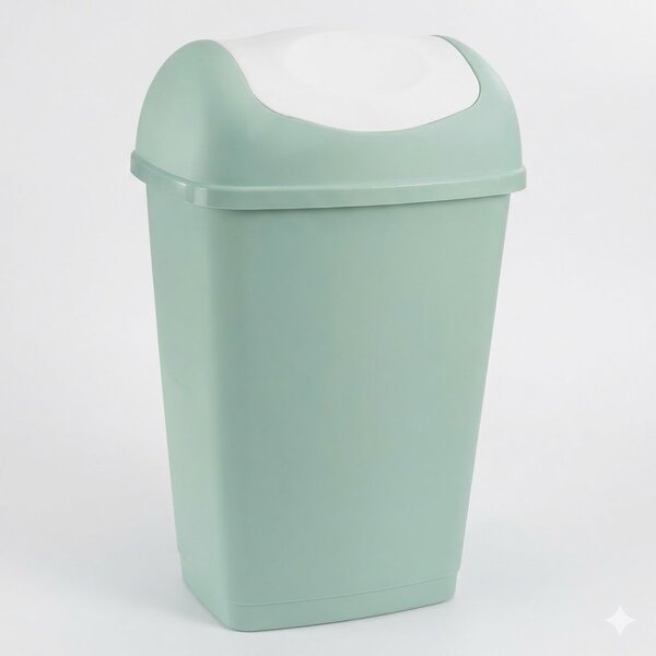 Tontarelli Pattumiera Differenziata con Coperchio Basculante da 25 Litri in Plastica 32.5x25.5x52 cm colore Salvia e Bianco - Grace