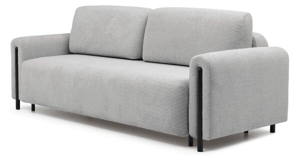 Divano grigio chiaro allungabile/con contenitore e rivestimento in bouclé 244 cm Arcadova – ELTAP