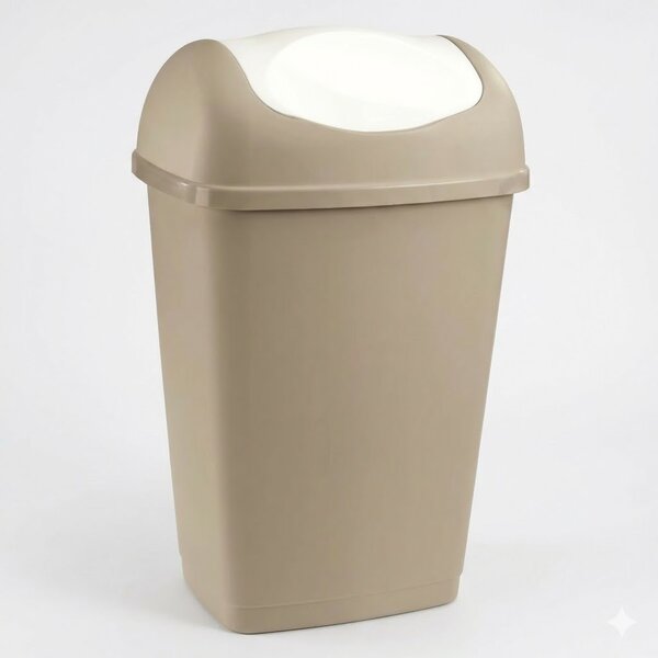Tontarelli Pattumiera Differenziata con Coperchio Basculante da 25 Litri in Plastica 32.5x25.5x52 cm colore Talpa e Bianco - Grace