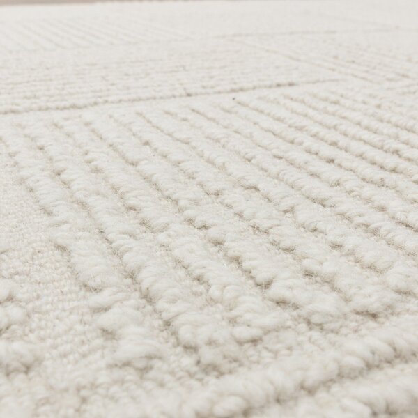 Tappeto in lana avorio tessuto a mano 120x170 cm Zennith Grid - Asiatic Carpets