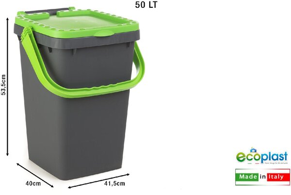 Ecoplast Pattumiera Ecoplus litri 50 Verde - 527887