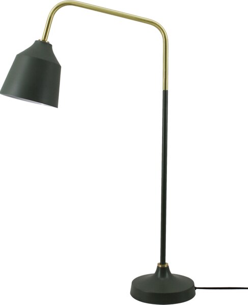 Lampada da tavolo Padiro, 47 x 18 x 69 cm, verde militare, realizzata in ferro, con braccio curvo e paralume compatto