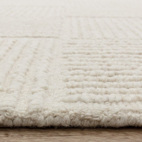 Tappeto in lana avorio tessuto a mano 120x170 cm Zennith Grid - Asiatic Carpets