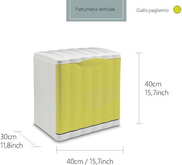 STEFANPLAST Pattumiera Plastica 20 litri Grigio/giallo - 42551