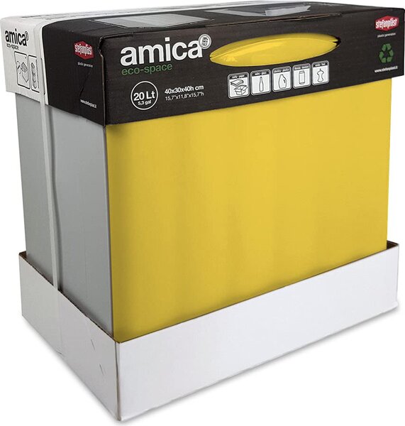 STEFANPLAST Pattumiera Plastica 20 litri Grigio/giallo - 42551