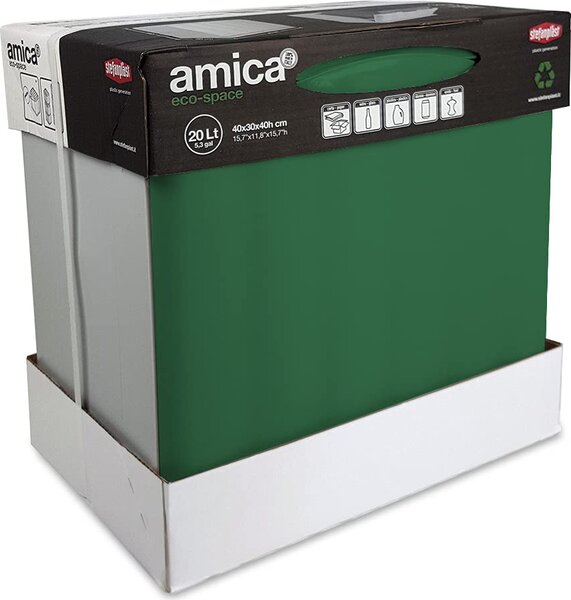 STEFANPLAST Pattumiera Plastica 20 litri Grigio/verde - 42554