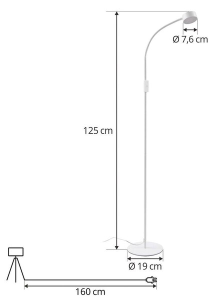 Lindby - Maori LED Piantana Bianco Lindby