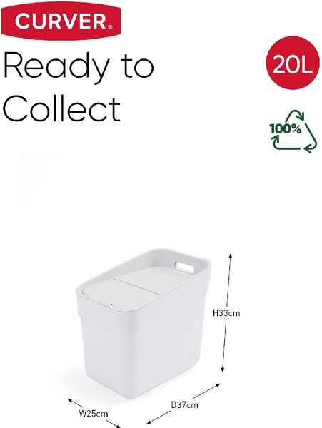 Curver Pattumiera Ready Bianco 20L - K252105