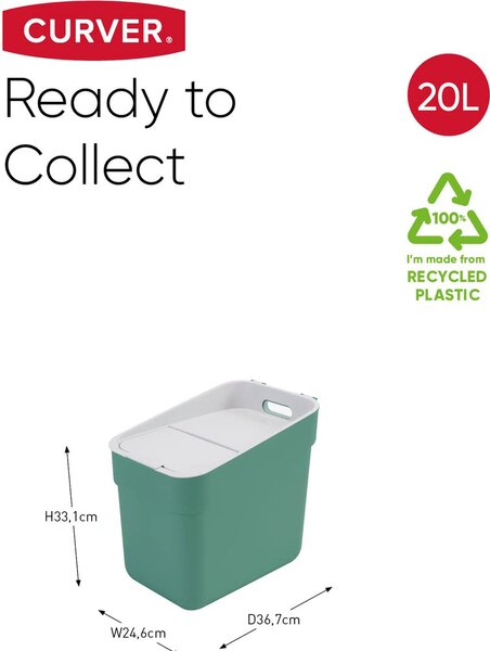 Curver Pattumiera Ready Green 20L - K251936