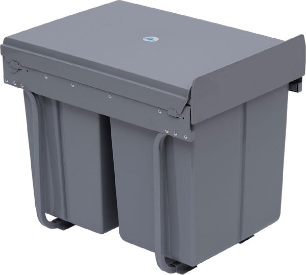 DecHome Pattumiera Sottolavello Estraibile con 3 Contenitori per Raccolta Differenziata Capacit Totale 40L 48x34.2x41.8cm Grigio - 2e851