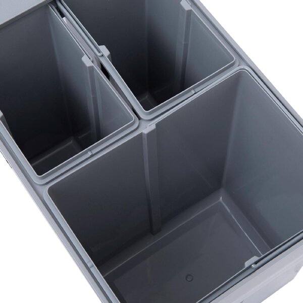 DecHome Pattumiera Sottolavello Estraibile con 3 Contenitori per Raccolta Differenziata Capacit Totale 40L 48x34.2x41.8cm Grigio - 2e851