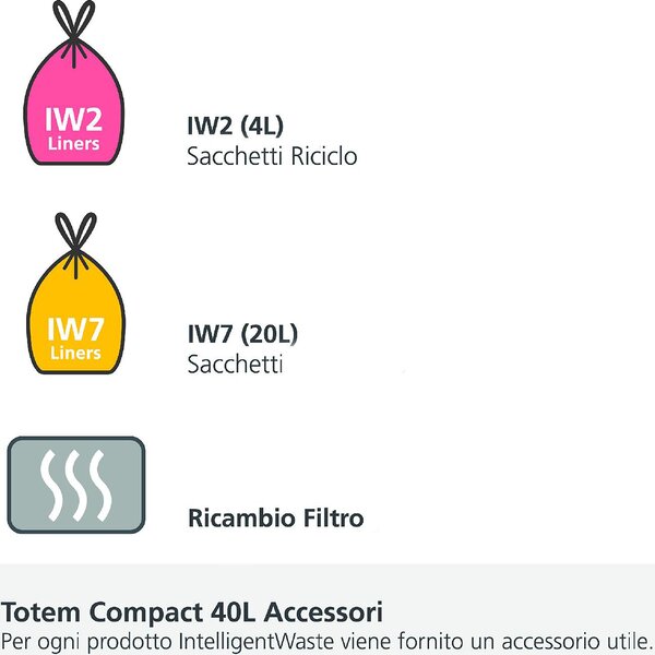 Joseph Joseph Pattumiera Totem Compact 40 Litri colore Inox - 30063