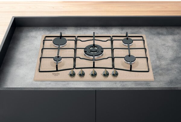 Hotpoint Ariston PCN 750 T (AV) R /HA Piano Cottura 5 Fuochi a Gas 75 cm (1 Bruciatore Wok) colore Avena