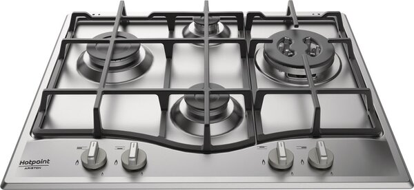 Hotpoint Ariston PCN 641 T/IX/HAR Piano Cottura 4 Fuochi a Gas 60 cm (1 Bruciatore Tripla Corona) colore Inox