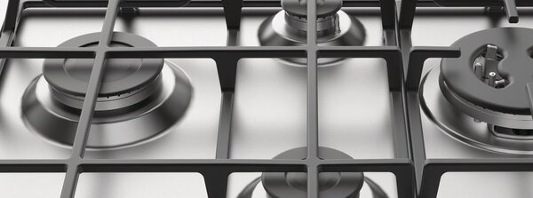 Hotpoint Ariston PCN 641 T/IX/HAR Piano Cottura 4 Fuochi a Gas 60 cm (1 Bruciatore Tripla Corona) colore Inox