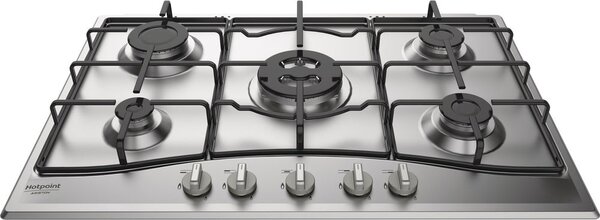 Hotpoint Ariston PCN 752 T/IX/HAR Serie NewStyle Piano Cottura 5 Fuochi a Gas 75 cm (1 Bruciatore Tripla Corona) colore Inox