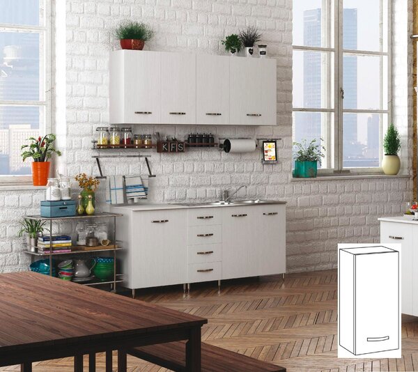 AZUR LINE Pensile Cucina 1 Anta 40x30x72h cm colore Bianco - BFP40KIT