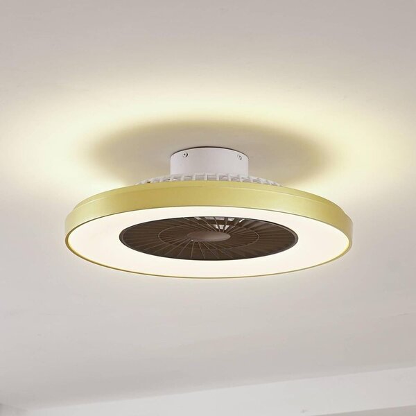 Lindby - Teleo LED Ventilatore a soffitto Ottone Lindby